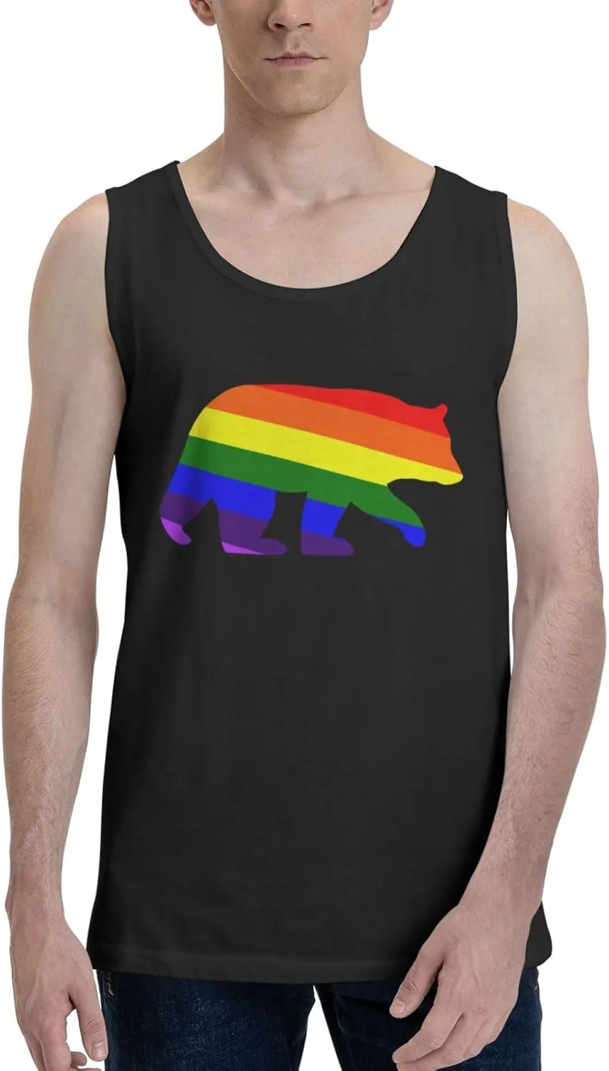 Men's Tank Top Sleeveless Tees Gay Bear Quick Dry Sport Shirts Muscle Workout Gym Beach T-Shirts