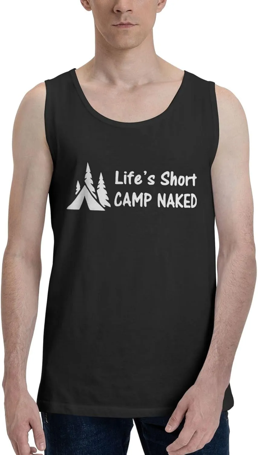 Men's Tank Top Sleeveless Tees Lifes Short Camps Naked Hiker Hiking Quick Dry Sport Shirts Muscle Workout Gym Beach T-Shirts