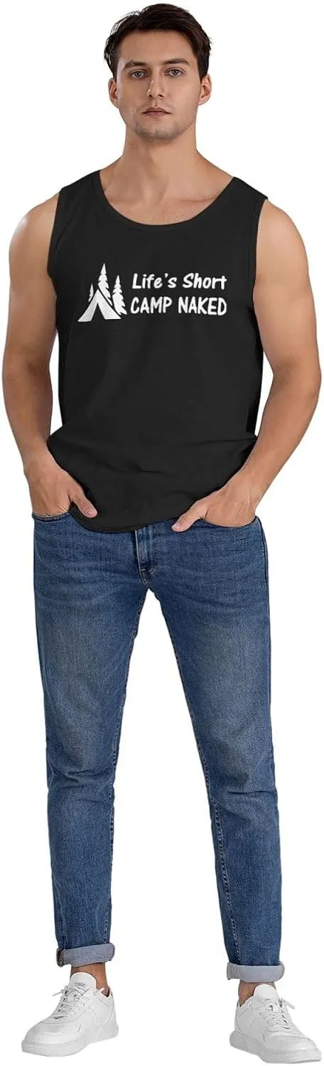 Men's Tank Top Sleeveless Tees Lifes Short Camps Naked Hiker Hiking Quick Dry Sport Shirts Muscle Workout Gym Beach T-Shirts