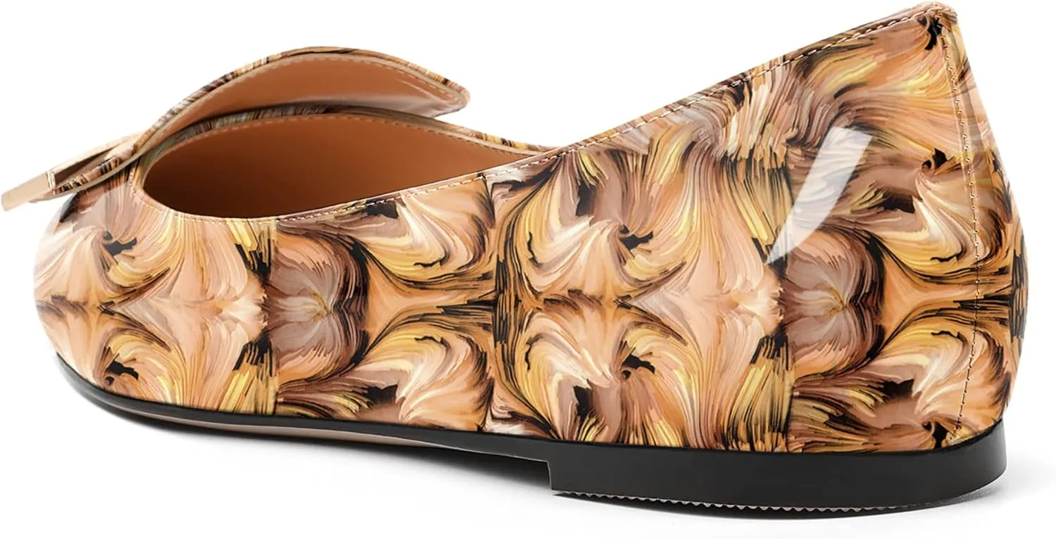 Mettesally Women Buckle Flats Shoes, Pointed Toe Slip On Comfortable Flats, Dressy Daily Casual Ballet Flat Shoes