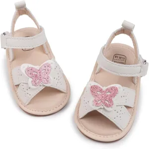 Miamooi Infant Baby Girls Boys Sandals Summer Bowknot Crib Shoes Toddler Pu Leather Flower Soft Rubber Sole Dress Flats First Walker Shoes