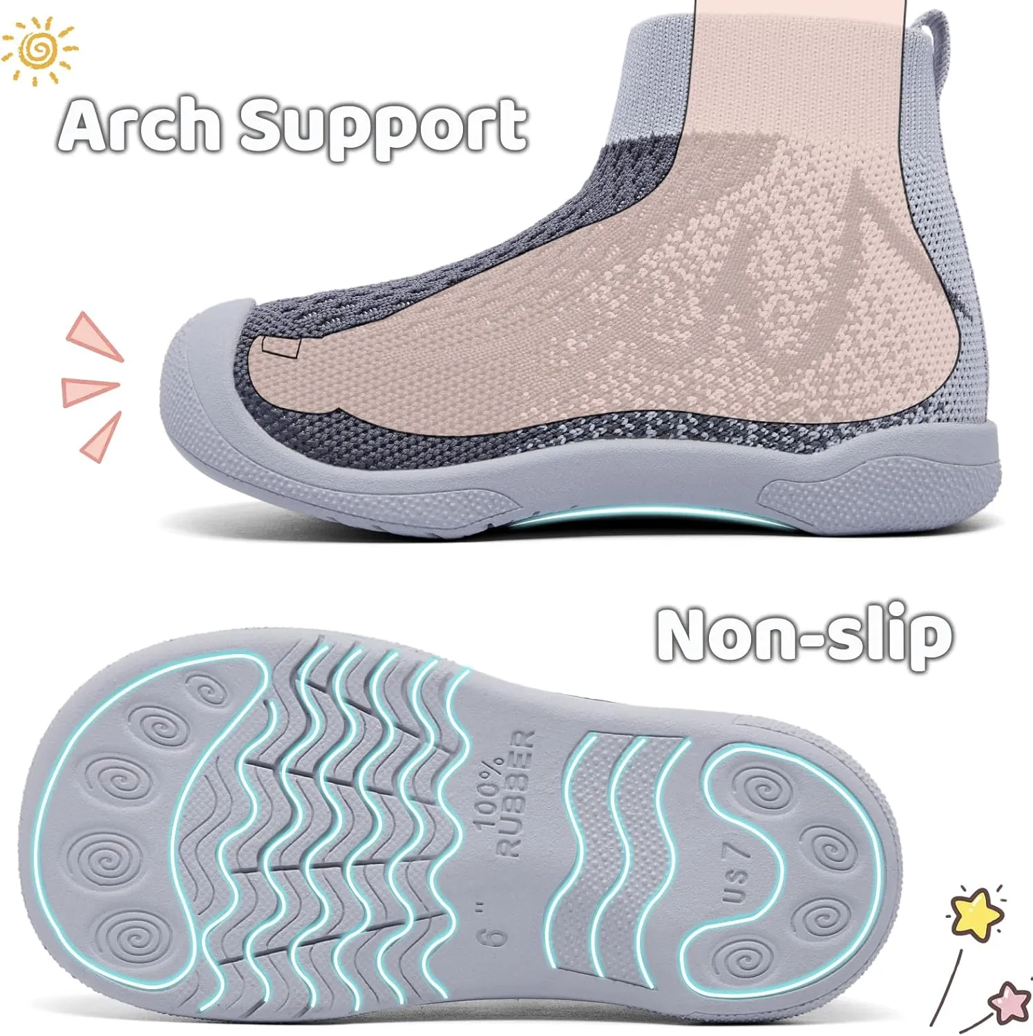 Minimalist Barefoot Sock Wrestling Shoes for Toddler and Little Kid | Lightweight Eco-friendlier Water Shoes | Multi-Purpose & Ultra Portab