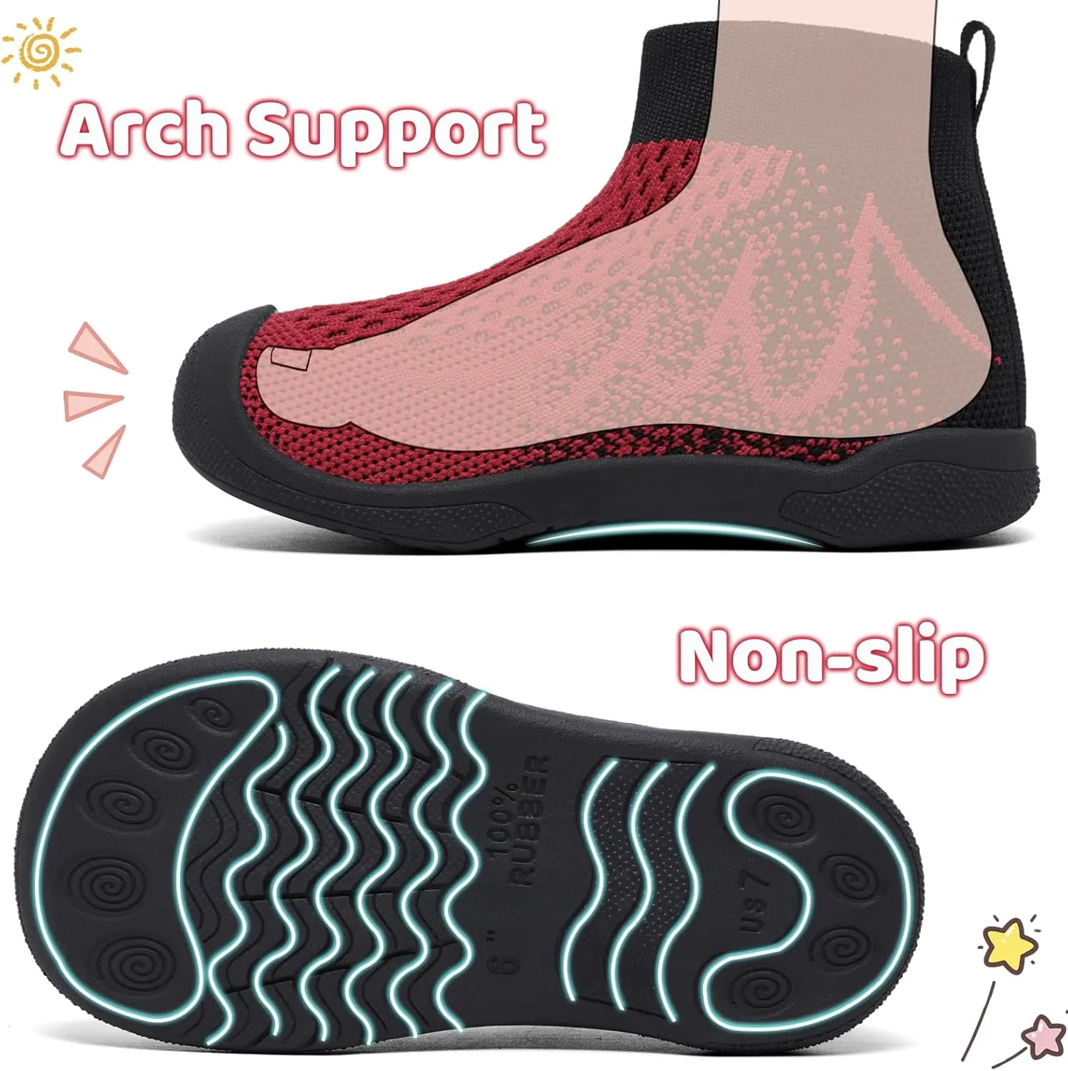 Minimalist Barefoot Sock Wrestling Shoes for Toddler and Little Kid | Lightweight Eco-friendlier Water Shoes | Multi-Purpose & Ultra Portab