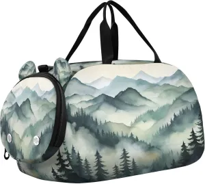 Mountain Youth Sports & Travel Duffle Bag with Shoe Compartment,Waterproof Gym Bag for Girls and Boys (Overnight Essentials Organizer)