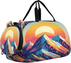Mountain Youth Sports & Travel Duffle Bag with Shoe Compartment,Waterproof Gym Bag for Girls and Boys (Overnight Essentials Organizer)