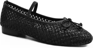 MUCCCUTE Mesh Ballet Flats for Women Round Toe Mesh Mary Jane Flats Shoes with Strap Ballerina Shoes Casual Dressy Office