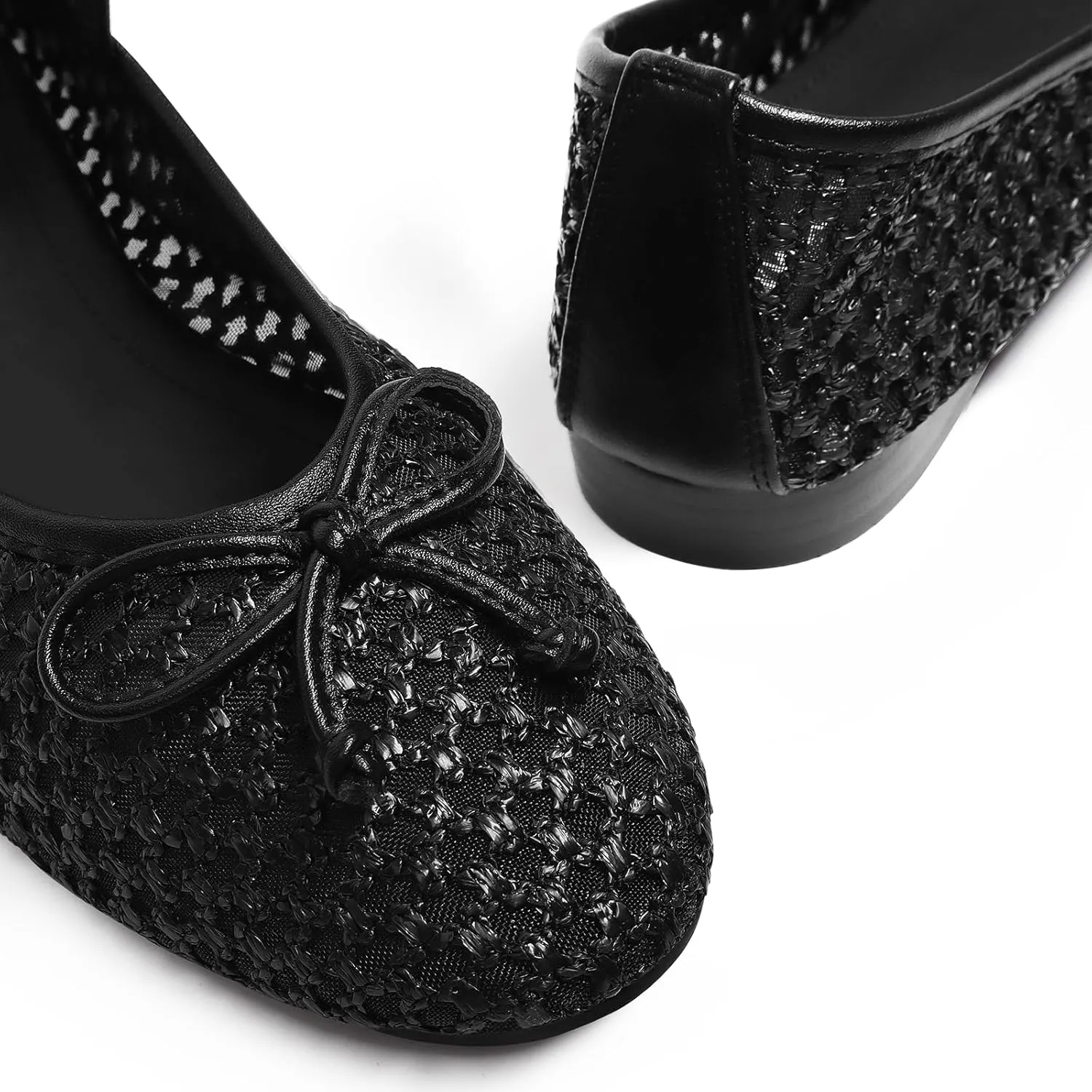 MUCCCUTE Mesh Ballet Flats for Women Round Toe Mesh Mary Jane Flats Shoes with Strap Ballerina Shoes Casual Dressy Office