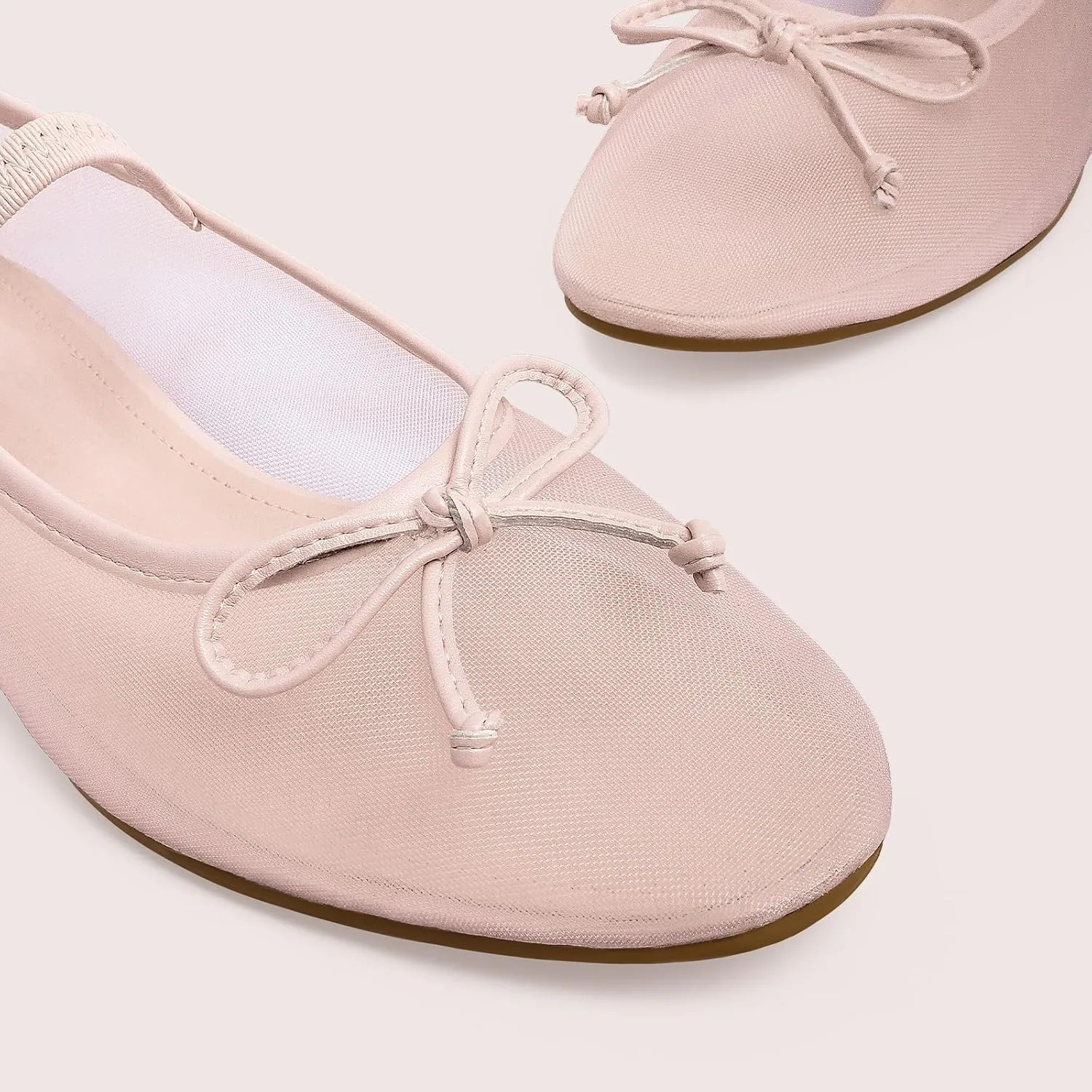 MUCCCUTE Mesh Ballet Flats for Women Round Toe Mesh Mary Jane Flats Shoes with Strap Ballerina Shoes Casual Dressy Office