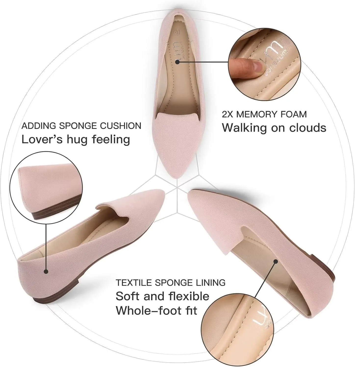 MUSSHOE Flat Shoes Women Comfortable Pointed Toe Women's Flats