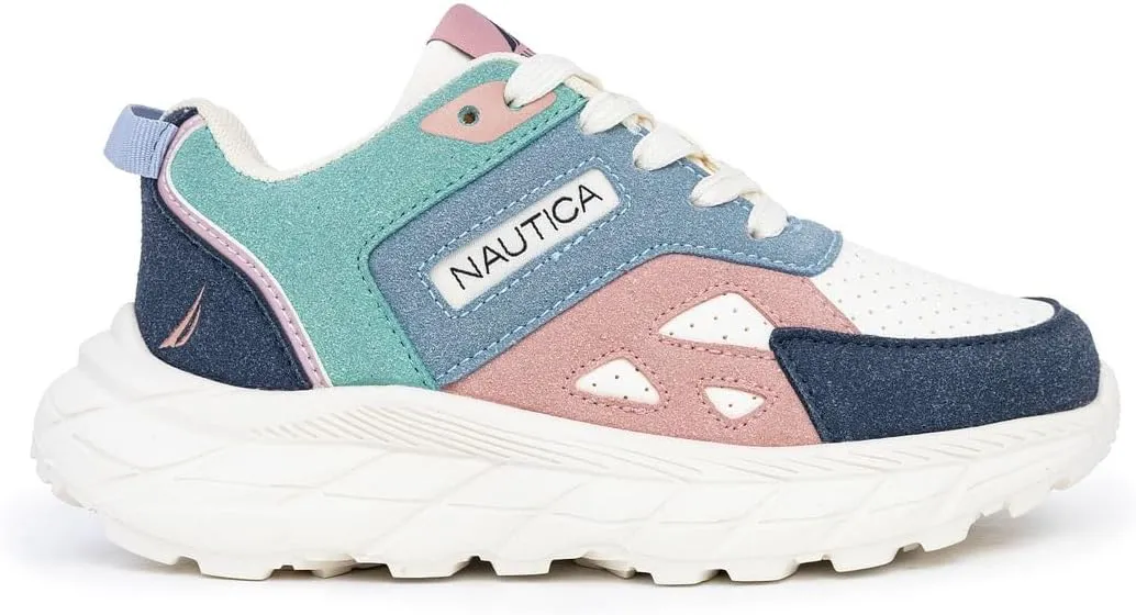 Nautica Girls' Sneakers - Lace-Up Tennis Shoes, Casual & Comfortable for Toddlers,Toddler, Little Kids & Big Kids (Platform/Regular)