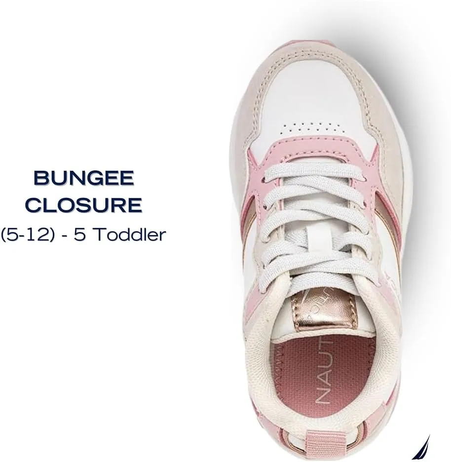 Nautica Girls' Sneakers - Lace-Up Tennis Shoes, Casual & Comfortable for Toddlers,Toddler, Little Kids & Big Kids (Platform/Regular)