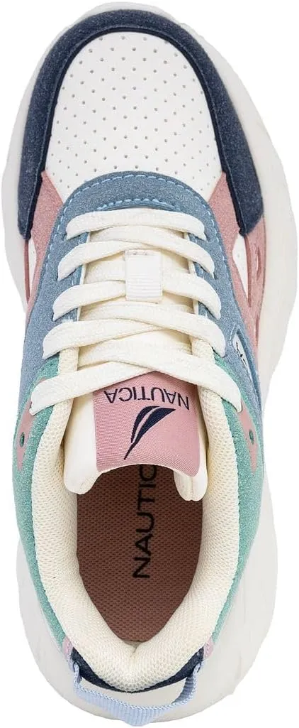 Nautica Girls' Sneakers - Lace-Up Tennis Shoes, Casual & Comfortable for Toddlers,Toddler, Little Kids & Big Kids (Platform/Regular)