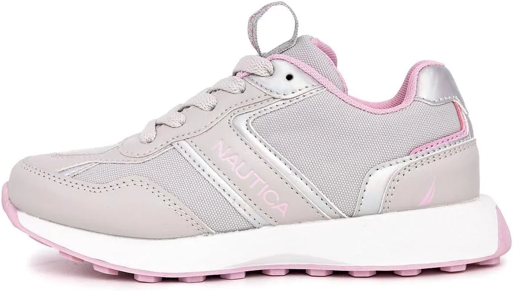 Nautica Girls' Sneakers - Lace-Up Tennis Shoes, Casual & Comfortable for Toddlers,Toddler, Little Kids & Big Kids (Platform/Regular)