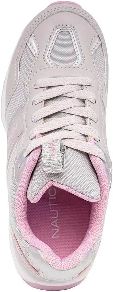Nautica Girls' Sneakers - Lace-Up Tennis Shoes, Casual & Comfortable for Toddlers,Toddler, Little Kids & Big Kids (Platform/Regular)