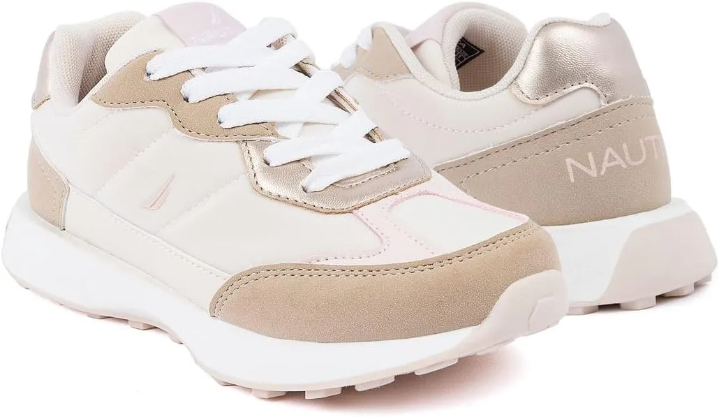 Nautica Girls' Sneakers - Lace-Up Tennis Shoes, Casual & Comfortable for Toddlers,Toddler, Little Kids & Big Kids (Platform/Regular)