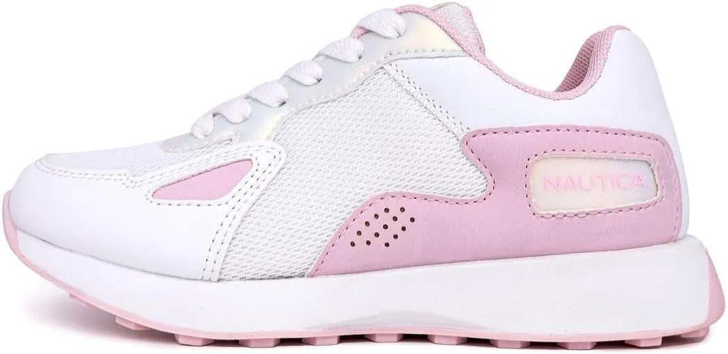 Nautica Girls' Sneakers - Lace-Up Tennis Shoes, Casual & Comfortable for Toddlers,Toddler, Little Kids & Big Kids (Platform/Regular)