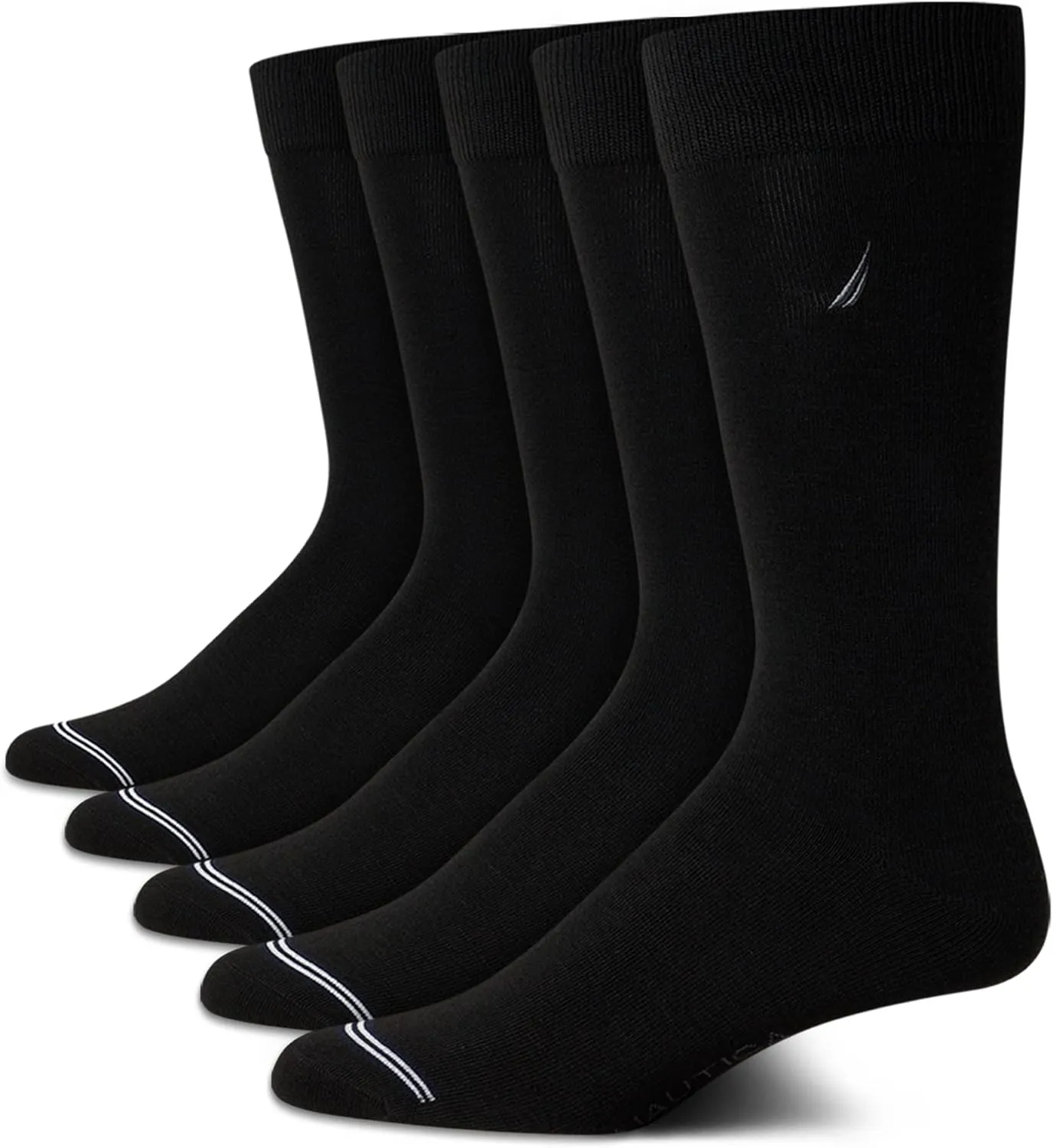 Nautica Mens Dress Socks - 5 Pack Breathable Comfort Stretch Crew-Length Work Socks for Men for Business Formal Wear (6-12.5)