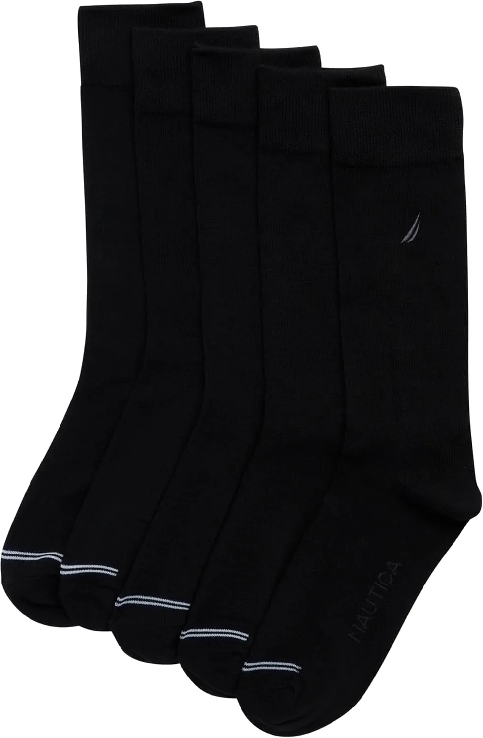 Nautica Mens Dress Socks - 5 Pack Breathable Comfort Stretch Crew-Length Work Socks for Men for Business Formal Wear (6-12.5)