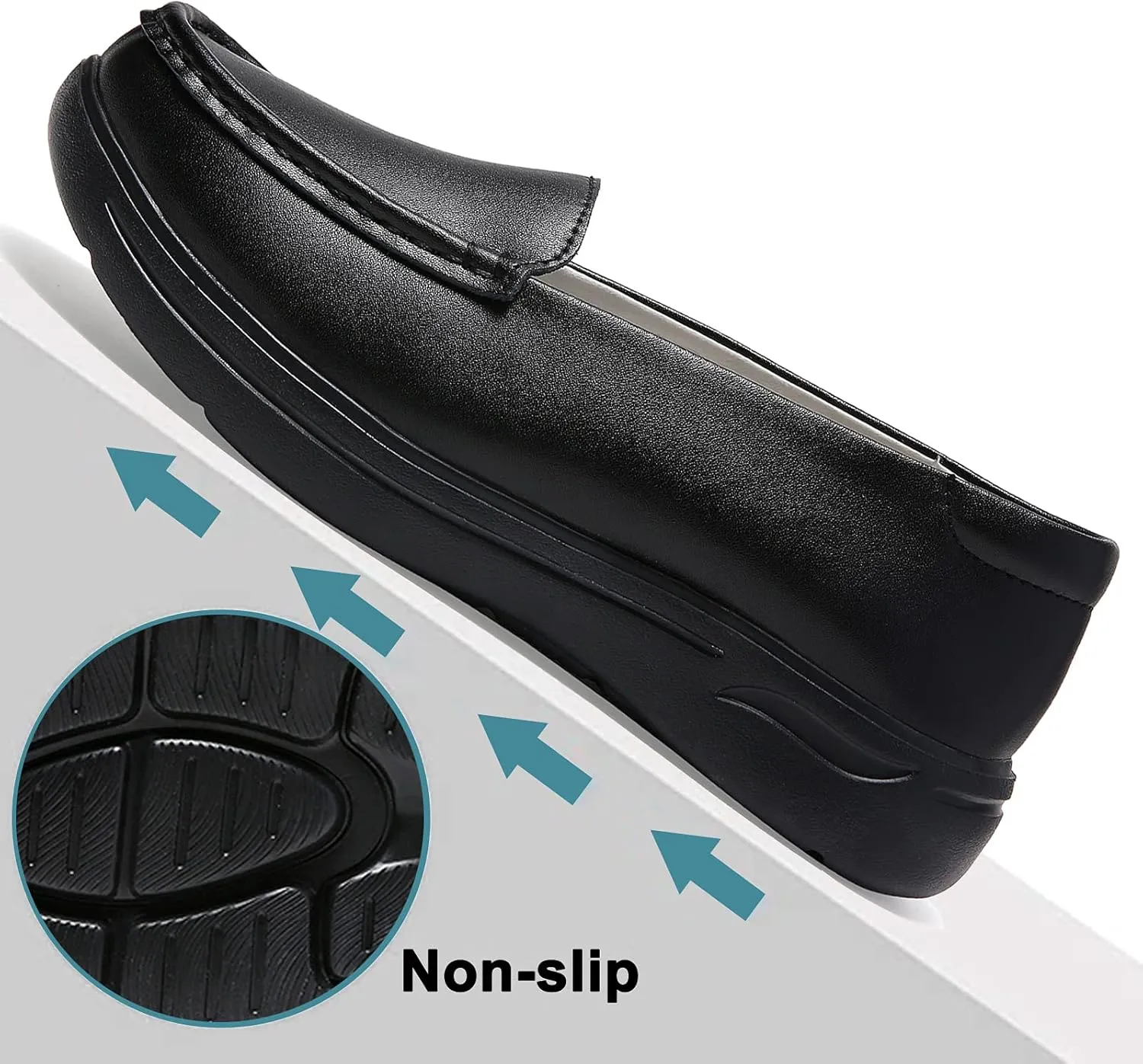 Nurse Shoes Women Nursing Work Healthcare Slip Resistant Breathable Restaurant Food Service Lightweight Leather Loafers