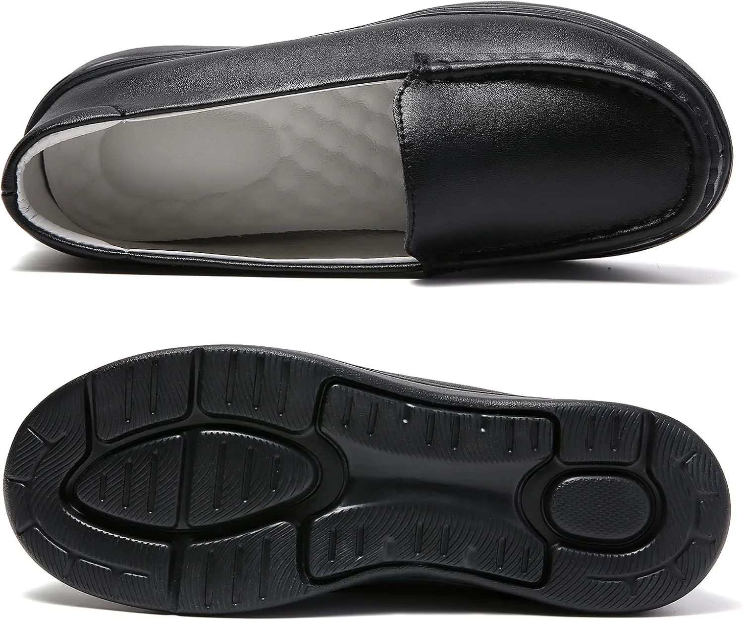 Nurse Shoes Women Nursing Work Healthcare Slip Resistant Breathable Restaurant Food Service Lightweight Leather Loafers