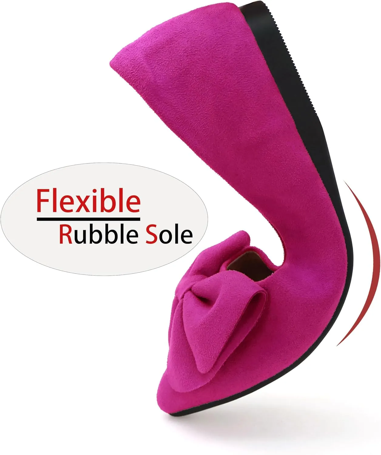 ODORHEISAYO Women's Dress Shoes for Women Office Shoes, Suede Ballet Flats Shoes Dressy, Casual Bows Flats for Women, Soft Slip ons Womens Shoes Dressy for Holiday Wedding Work Party