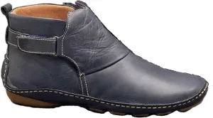 oiangi Womens Ankle Boots Fashion Buckle Strap Round Toe Low Wedge Heel Booties Retro Comfortable Casual Non-slip Riding Shoes