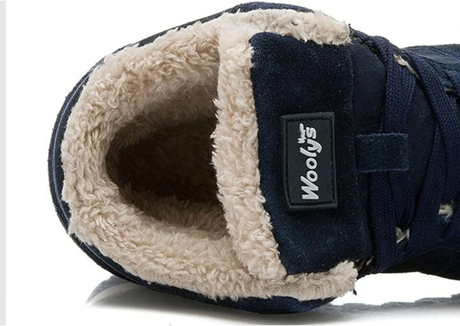 oiangi Womens Lace Up Snow Boots - Fashion Round Toe Plush Warm Flat Couples Cotton Shoes Comfortable Lightweight Casual High Top Non-slip Booties