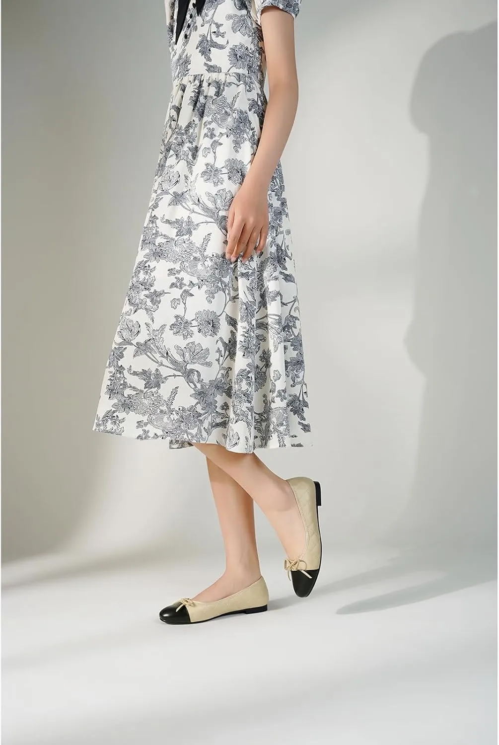 olomisa Ballet Flats for Women, Round Closed Toe Flats Cute Bow-Knot Comfortable Slip On Flat Shoes