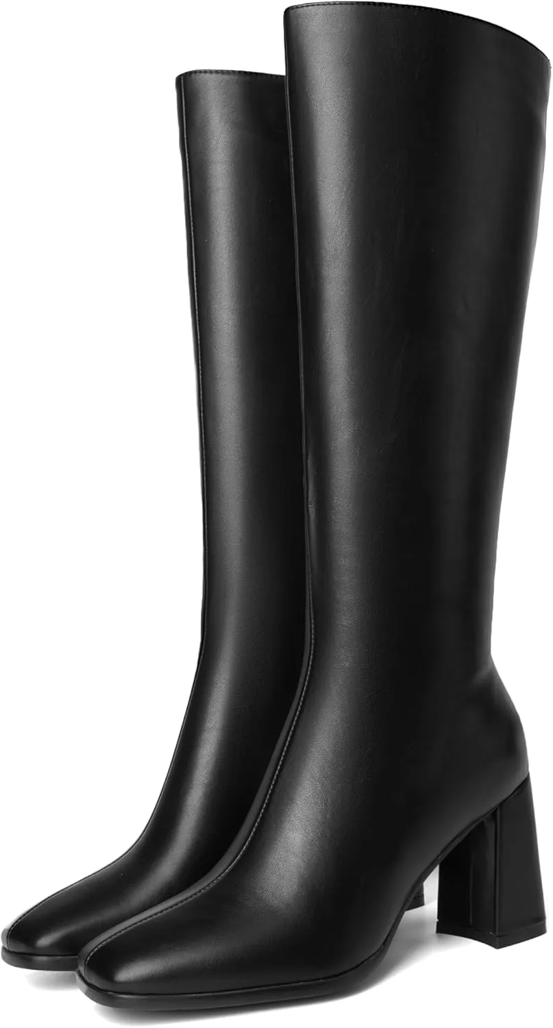 olomisa Sparkly Boots for Women, Rhinestone Knee High Boots Pointed Toe Stiletto Heeled Ankle Booties Bling Sparkling Boots