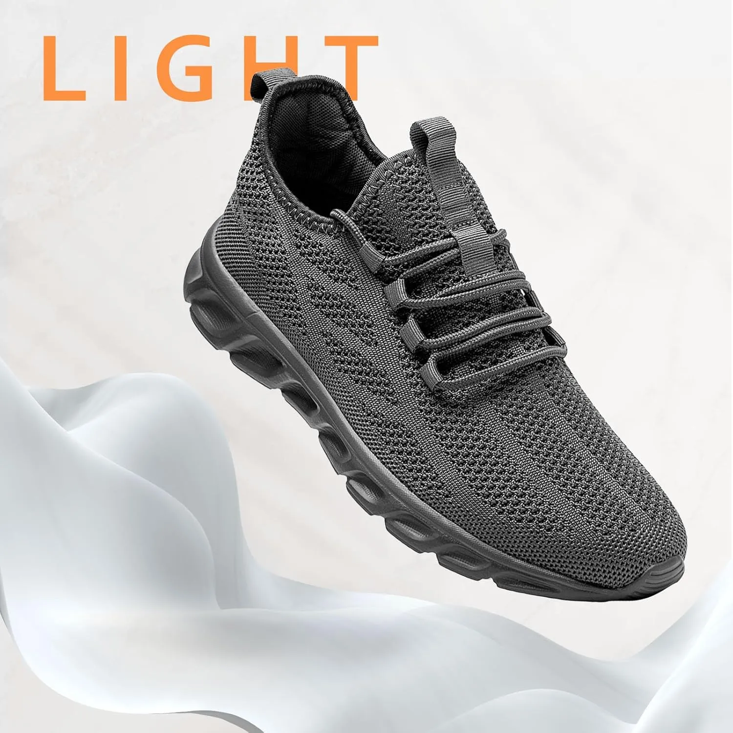Oltyutc Mens Gym Running Shoes Slip-On Tennis Shoes Non Slip Breathable Workout Sneakers for Walking Jogging