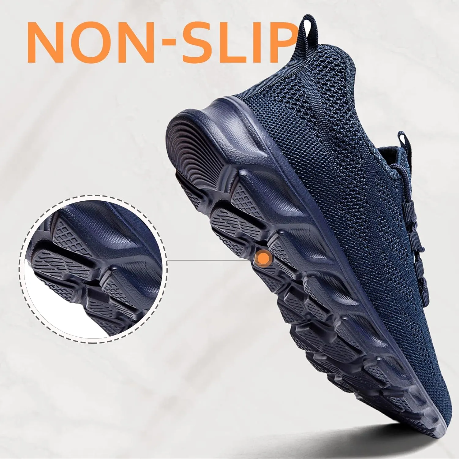 Oltyutc Mens Gym Running Shoes Slip-On Tennis Shoes Non Slip Breathable Workout Sneakers for Walking Jogging