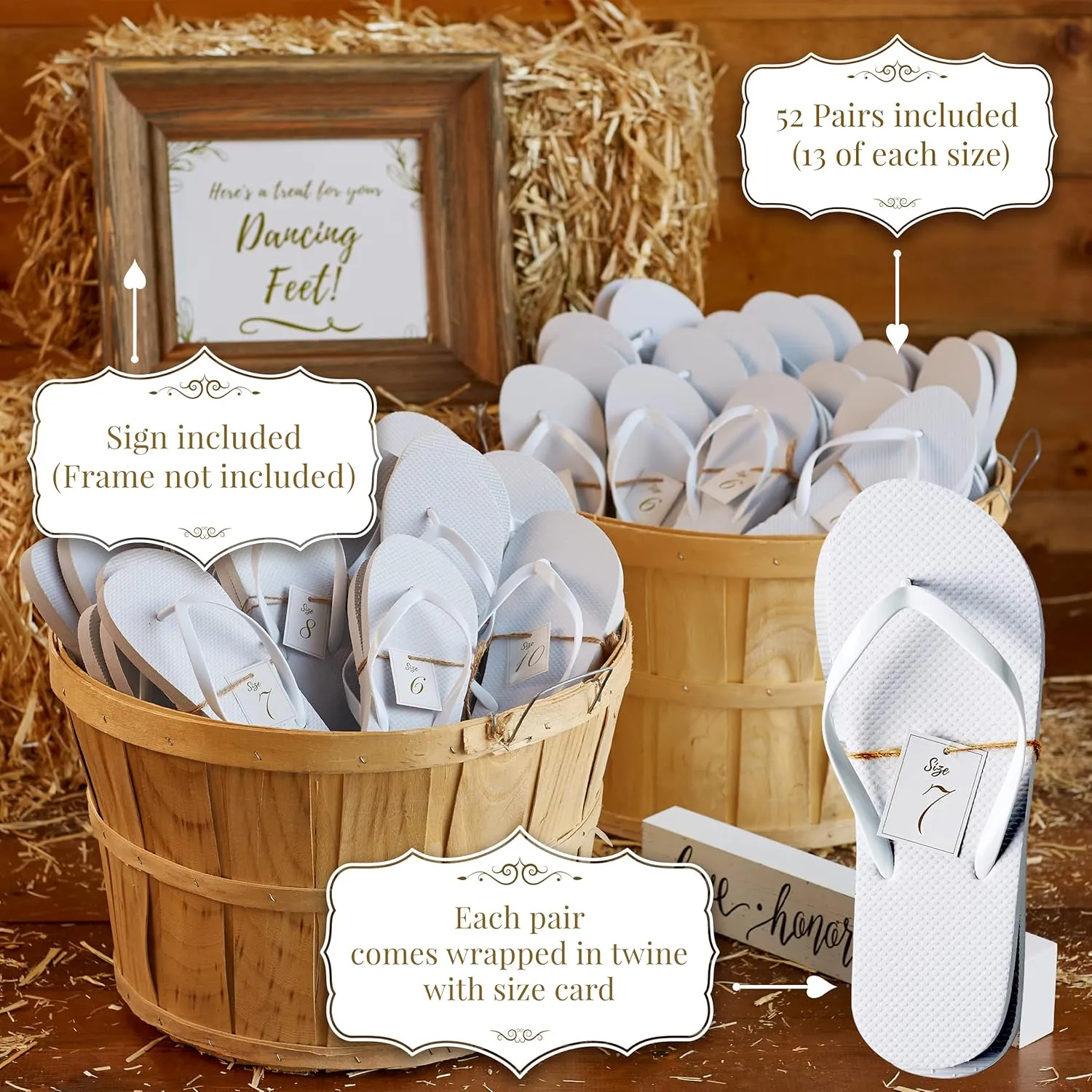 Orca Bulk Flip Flops For Wedding Guests | 52 Pack Wholesale Wedding Sandals