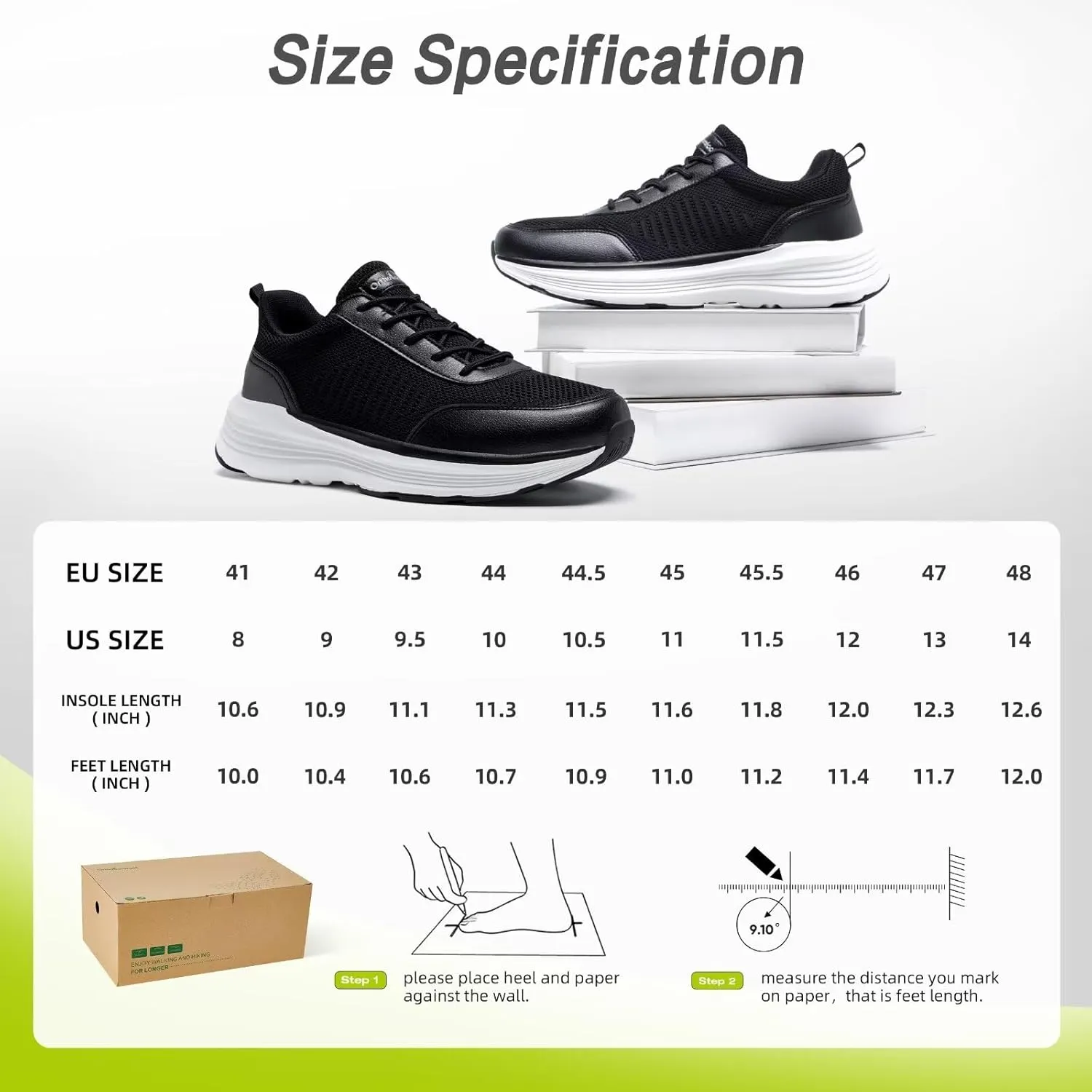 OrthoComfoot Men's Orthopedic Fashion Sneakers with Arch Support: Casual Plantar Fasciitis Walking Shoes for Flat Feet, Comfortable Orthotic Outdoor Shoes for Foot and Heel Pain Relief