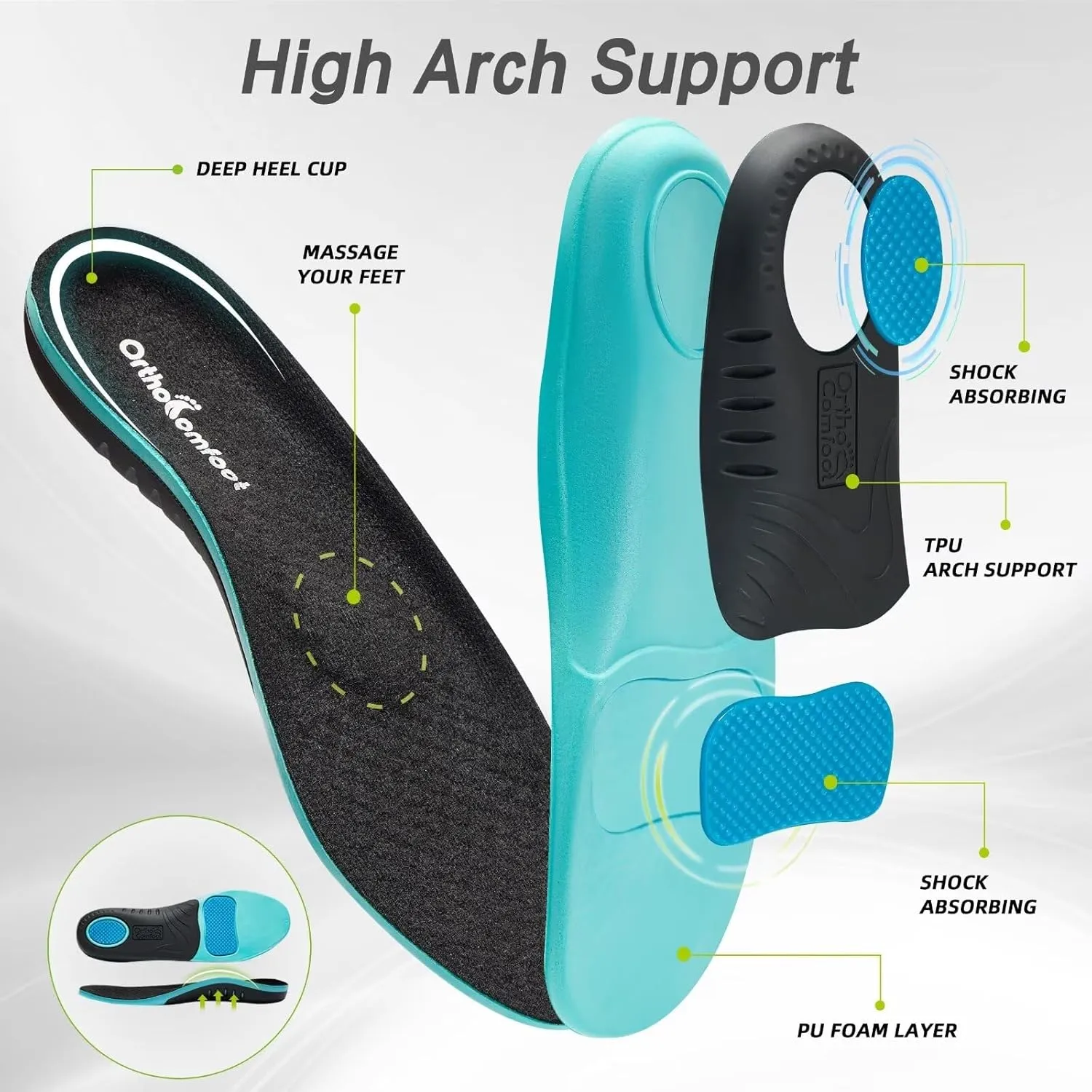OrthoComfoot Men's Orthopedic Fashion Sneakers with Arch Support: Casual Plantar Fasciitis Walking Shoes for Flat Feet, Comfortable Orthotic Outdoor Shoes for Foot and Heel Pain Relief