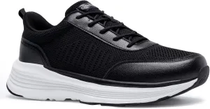 OrthoComfoot Men's Orthopedic Fashion Sneakers with Arch Support: Casual Plantar Fasciitis Walking Shoes for Flat Feet, Comfortable Orthotic Outdoor Shoes for Foot and Heel Pain Relief