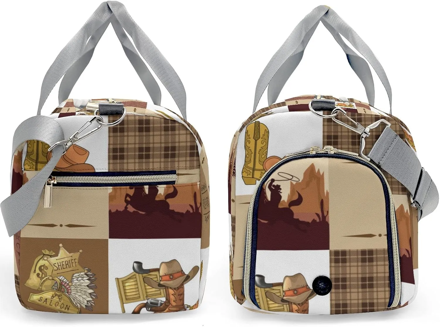 Personalized Gym Bag for Women, Cowboy Western Life Travel Duffle Bag Carry On Weekender Bag with Shoe Compartment