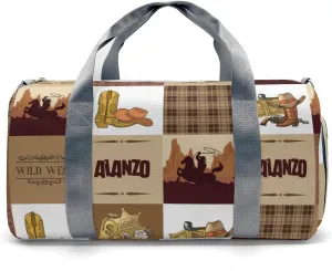 Personalized Gym Bag for Women, Cowboy Western Life Travel Duffle Bag Carry On Weekender Bag with Shoe Compartment