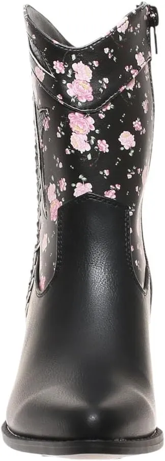 Pierre Dumas Women's Ankle Boots Western Booties Low Heel Pointed Toe Cowgirl Boots