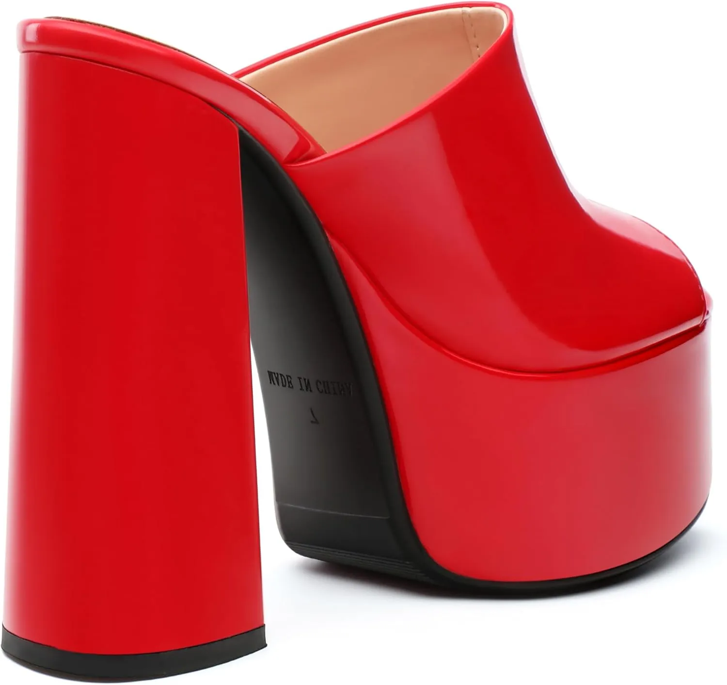 Platform Chunky Heels Sandals for Women Slip on Open Peep Toe Slide on Block High Heels Sexy Club Party Candies Shoes 6 Inch