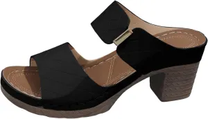 Platform Wedge Sandals for Women Dressy Summer Ankle Strap Wedges Casual Open Toe Low Heel Sandal Work Office Dress Shoes Fashion Wedding Party Mules Slip-on Chunky Heels Block Heeled Slides