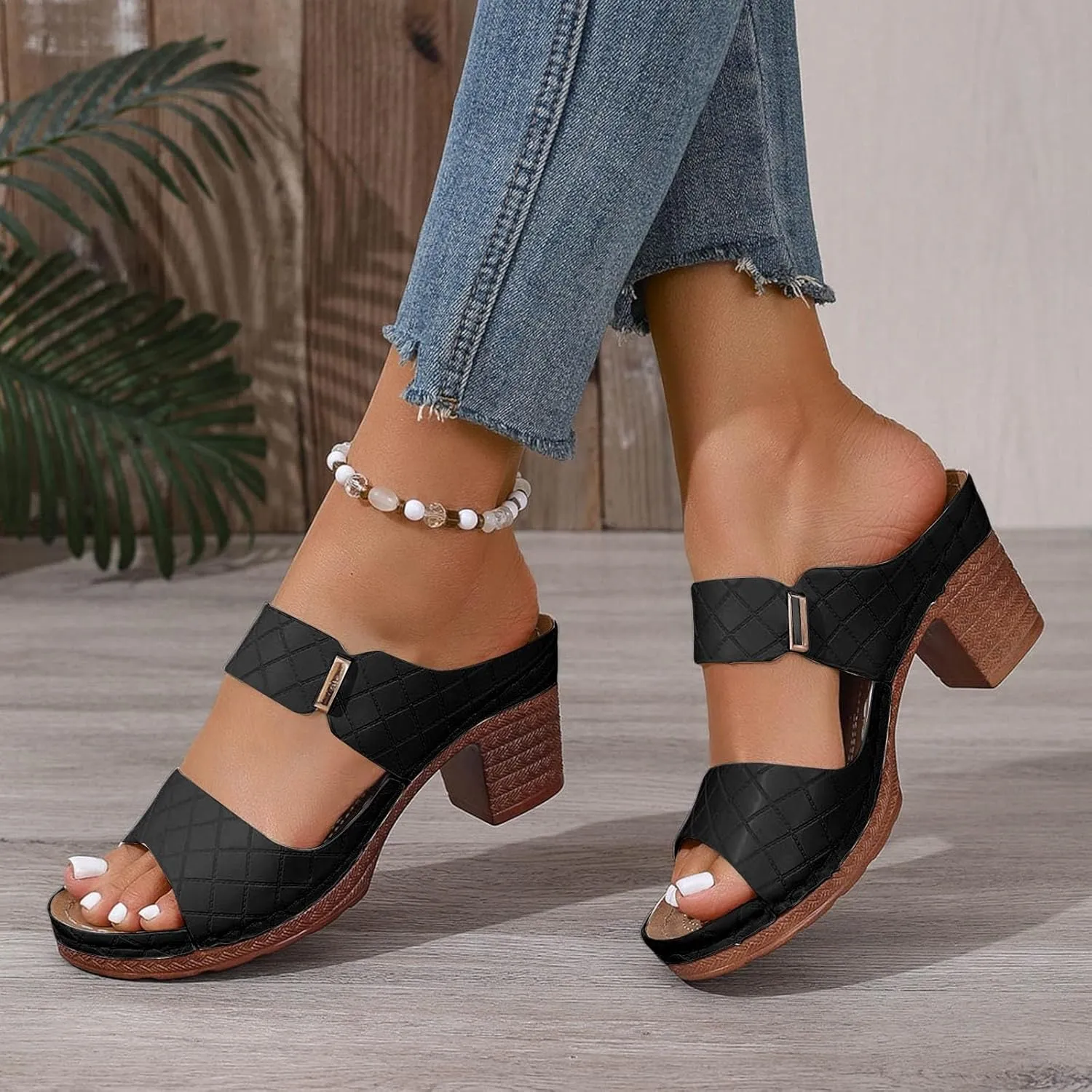 Platform Wedge Sandals for Women Dressy Summer Ankle Strap Wedges Casual Open Toe Low Heel Sandal Work Office Dress Shoes Fashion Wedding Party Mules Slip-on Chunky Heels Block Heeled Slides
