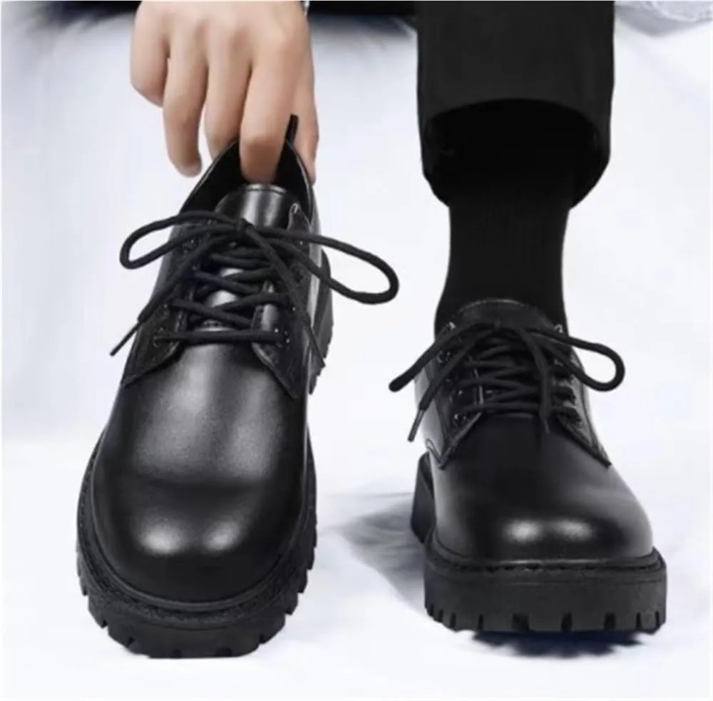 Platform Work Oxfords Round Toe Lug Sole Heightening Comfortable Business Formal Shoes Classic Lace Up Office Loafers Thanksgiving Christmas Year Party Daily
