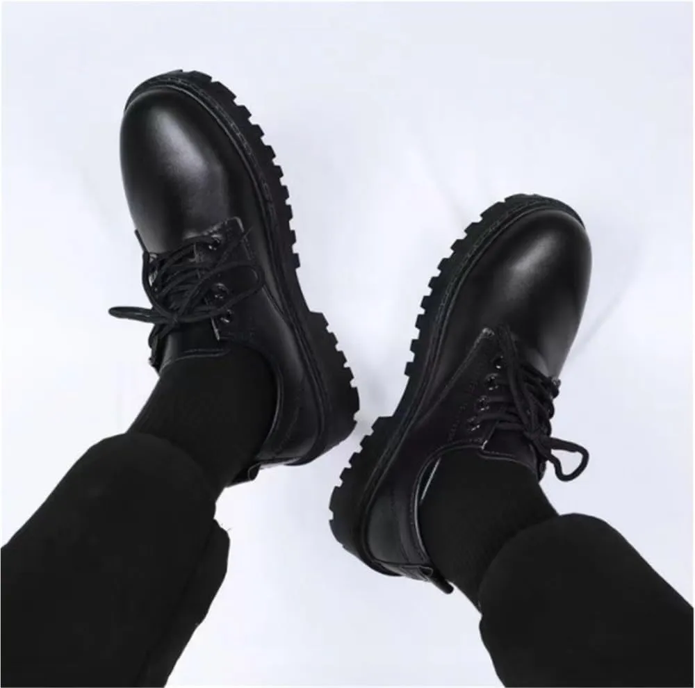 Platform Work Oxfords Round Toe Lug Sole Heightening Comfortable Business Formal Shoes Classic Lace Up Office Loafers Thanksgiving Christmas Year Party Daily