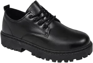 Platform Work Oxfords Round Toe Lug Sole Heightening Comfortable Business Formal Shoes Classic Lace Up Office Loafers Thanksgiving Christmas Year Party Daily
