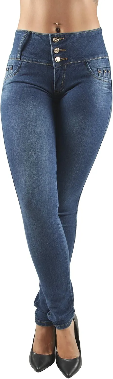 Plus/Junior Size Colombian Design High Waist Butt Lift Levanta Cola Skinny Jeans