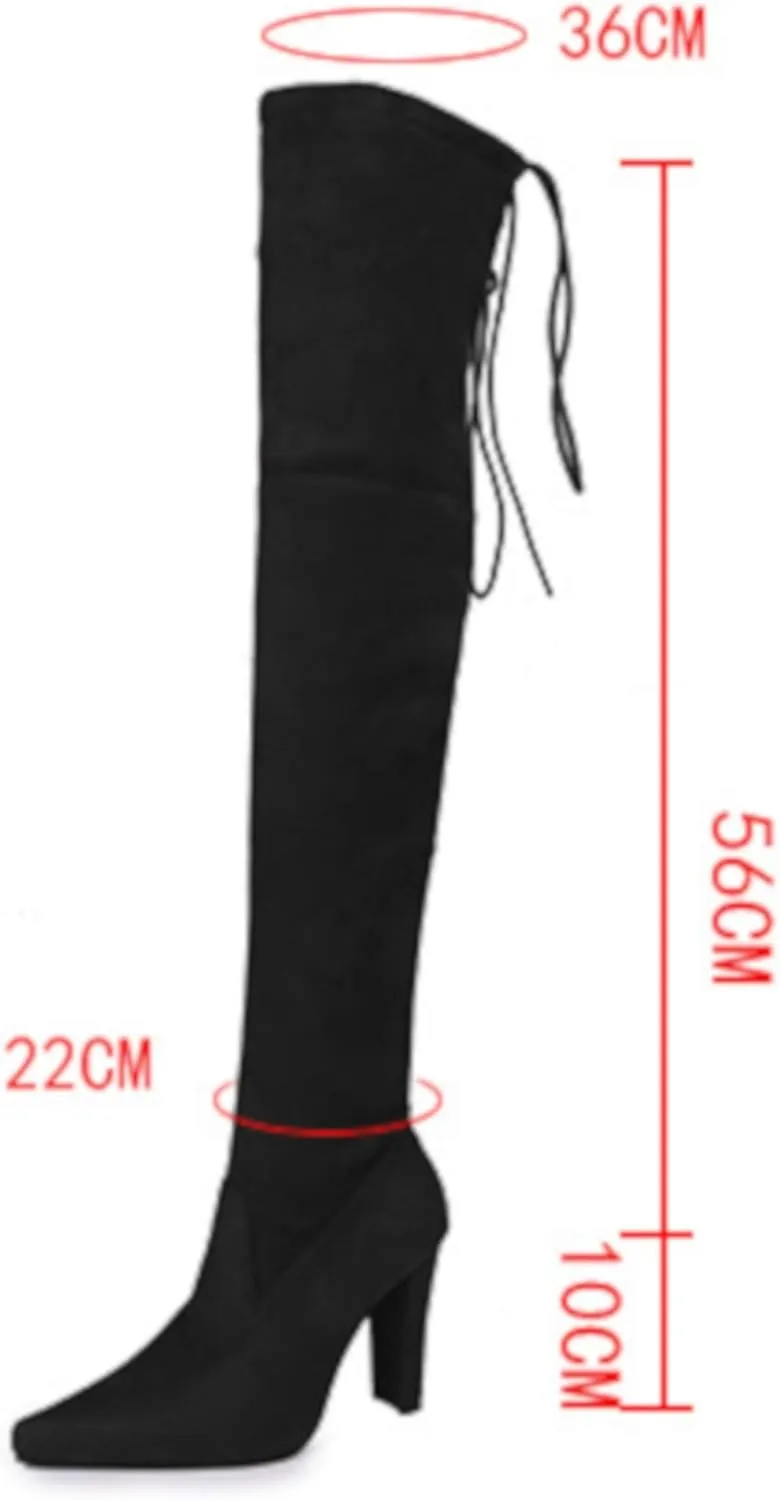 Premier Standard Women's Over The Knee Boot - Sexy Over The Knee Pullon Boot - Trendy Low Block Heel Shoe - Comfortable Boot