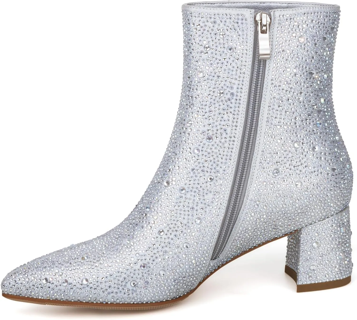 Rhinestone Boots for Women Sparkly Cowgirl Boots Pointed Toe Chunky Heels Rhinestone Cowboy Boots