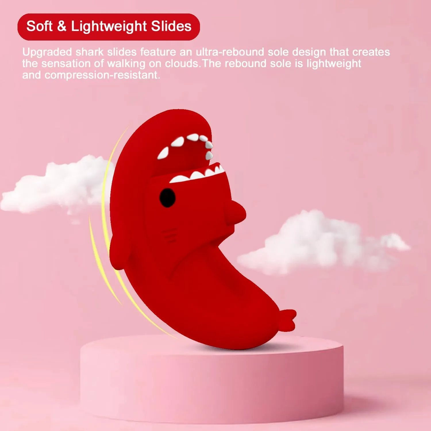 rosyclo Shark Cloud Slippers, Shark Cute Slides for Women Man,Summer Slipper Sandals for Boys Girls Spa Platform Shoes Non-Slip Beach Open Toe Beach Sandals Shower Couple Shoes