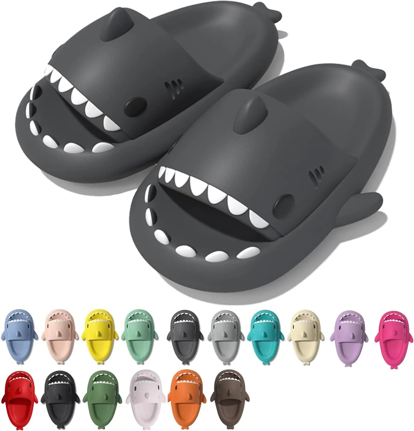 rosyclo Shark Cloud Slippers, Shark Cute Slides for Women Man,Summer Slipper Sandals for Boys Girls Spa Platform Shoes Non-Slip Beach Open Toe Beach Sandals Shower Couple Shoes