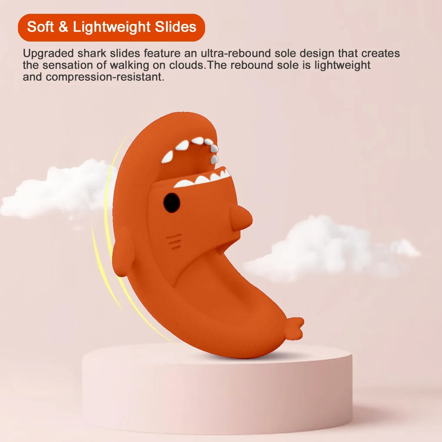 rosyclo Shark Cloud Slippers, Shark Cute Slides for Women Man,Summer Slipper Sandals for Boys Girls Spa Platform Shoes Non-Slip Beach Open Toe Beach Sandals Shower Couple Shoes